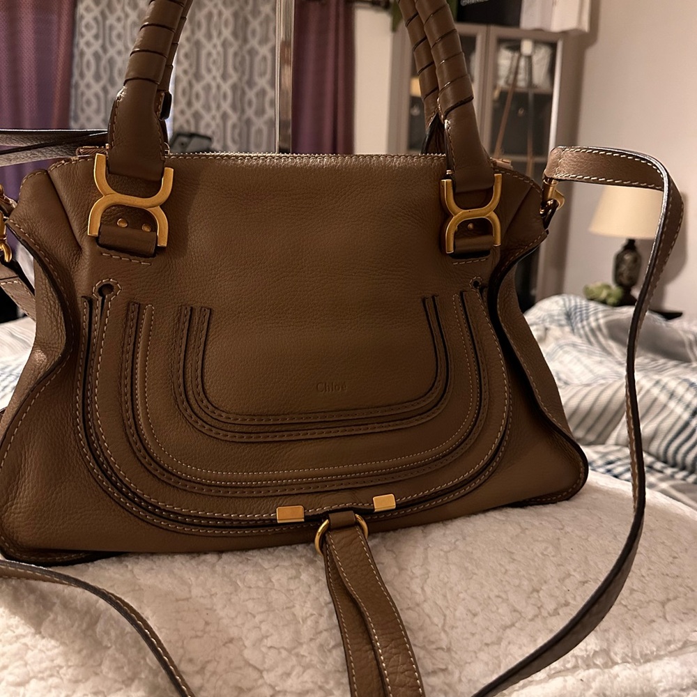 Pre owned Chloe Marcie Brown Leather Bag